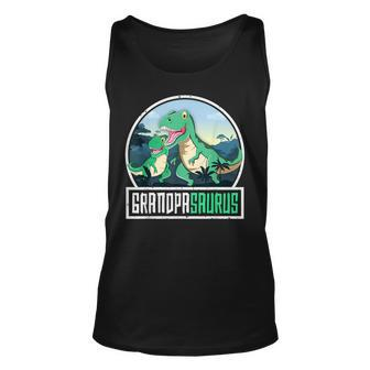 Grandpasaurus T-Rex Dinosaur Saurus Grandpa Matching Grandpa Tank Top | Mazezy