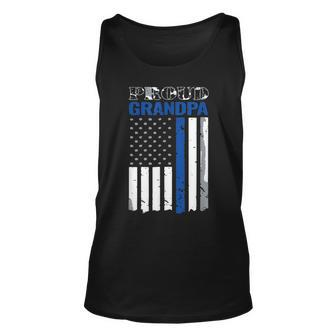 My Grandson Has Your Back Proud Police Officer Grandpa Tank Top | Mazezy