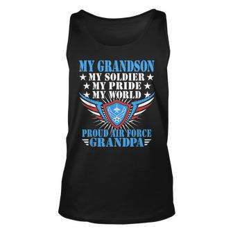 My Grandson Is A Soldier Airman Proud Air Force Grandpa Tank Top | Mazezy