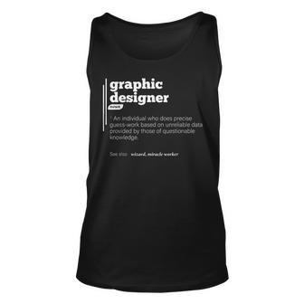 Graphic Designer Definition Funny Job Profession Birthday Unisex Tank Top | Mazezy