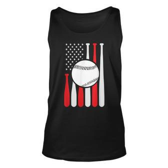 Graphic Vintage American Flag Baseball Coach 4Th Of July Unisex Tank Top | Mazezy