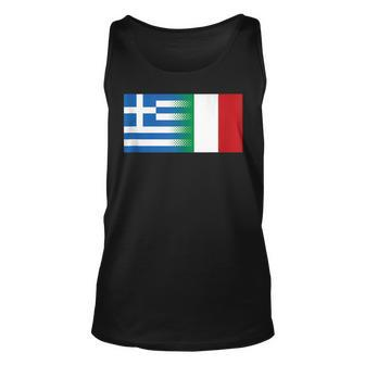 Greek Italian Flag Gift Greece Italy Pride Heritage Unisex Tank Top | Mazezy