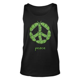 Green Peas In A Pod Peace Symbol Unisex Tank Top | Mazezy