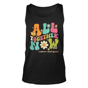 Groovy All Together Now Summer Reading 2023 Librarian Book Unisex Tank Top