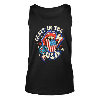 Groovy Disco Funny Party In The Us July 4Th Usa Patriotic Unisex Tank Top - Monsterry AU