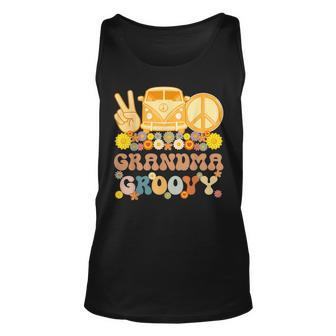Groovy Grandma Hippie Peace Retro Matching Party Family Unisex Tank Top | Mazezy