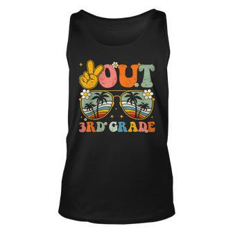 Groovy Peace Out 3Rd Grade Graduation Last Day Of School Unisex Tank Top | Mazezy