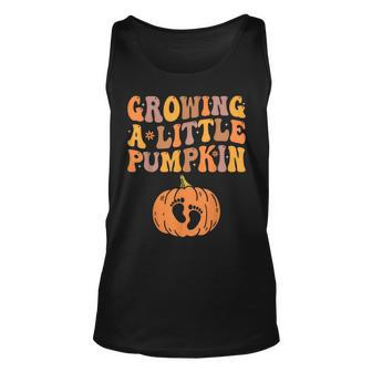 Growing A Little Pumpkin Pregnancy Announcement Halloween Tank Top - Monsterry
