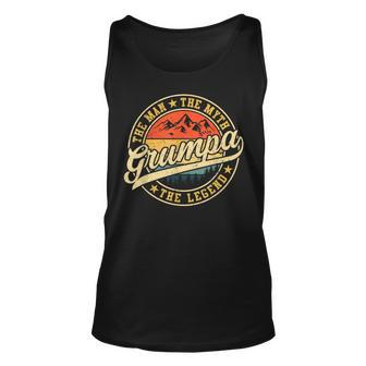 Grumpa The Man The Myth The Legend Funny Fathers Day Unisex Tank Top - Seseable