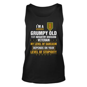 Grumpy Old 1St Infantry Division Veteran Father Day Unisex Tank Top | Mazezy