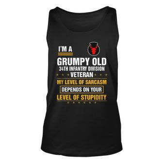 Grumpy Old 34Th Infantry Division Veteran Day Funny Xmas Unisex Tank Top | Mazezy
