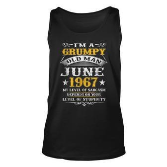 Grumpy Old Man June 1967 51St Birthday Gift Gift For Mens Unisex Tank Top | Mazezy UK