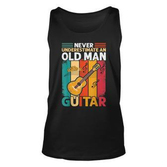 Guitar For Men Never Underestimate An Old Man Guitar Gift For Mens Unisex Tank Top - Seseable