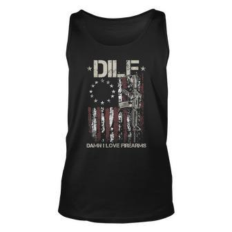 Gun American Flag Dilf Damn I Love Firearms Unisex Tank Top - Seseable