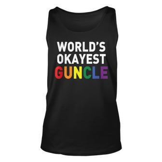 Guncle T Proud Of My Gay Uncle Worlds Okayest Guncle Unisex Tank Top | Mazezy