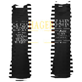 Hager Name Gift Hager The Man The Myth The Legend V2 Unisex Tank Top - Seseable