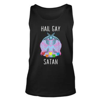 Hail Gay Satan Lgbt Goth Gay Pride Pentagram Baphomet Unisex Tank Top | Mazezy