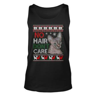 Hairless Cat Ugly Christmas Sweater Sphynx Cat Tank Top | Mazezy