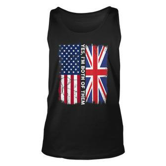 Half American Half British Usa Flag United Kingdom Heritage Unisex Tank Top - Seseable