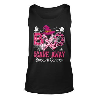 Halloween Costume Boo Scare Away Breast Cancer Tank Top | Mazezy