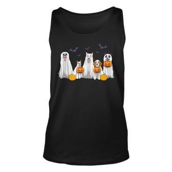 Halloween Dogs Ghost Pumpkins Spooky Dog Lover Tank Top - Thegiftio UK