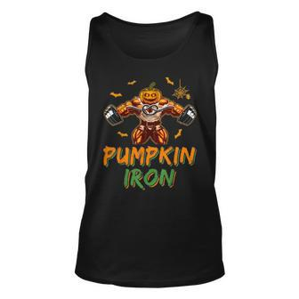 Halloween Gym Workout Pumpkin Iron Motivation For Tank Top - Monsterry AU