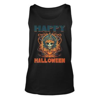 Halloween Pumpkin Jack O Lantern Scary Tank Top - Seseable