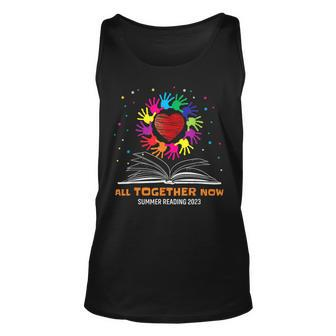 Handprints And Hearts All Together Now Summer Reading 2023 Unisex Tank Top | Mazezy CA