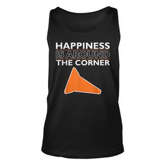 Happiness Is Around I Cone And Racing Car Autocross Racing Tank Top | Mazezy