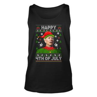 Happy 4Th Of July Joe Biden Ugly Christmas Sweater Tank Top - Monsterry
