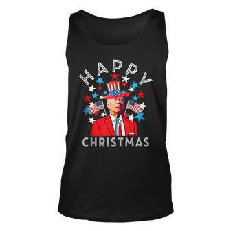 Happy Christmas Joe Biden 4Th Of July Memorial Independence Unisex Tank Top | Mazezy