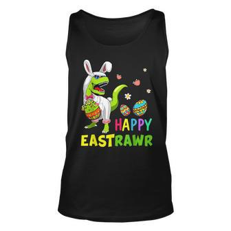 Happy Eastrawr T Rex Bunny Easter Egg Dinosaur Kids Dinosaur Tank Top | Mazezy
