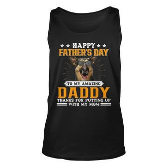 Happy Fathers Day German Shepherd Dog Dad Gifts For Men Unisex Tank Top | Mazezy