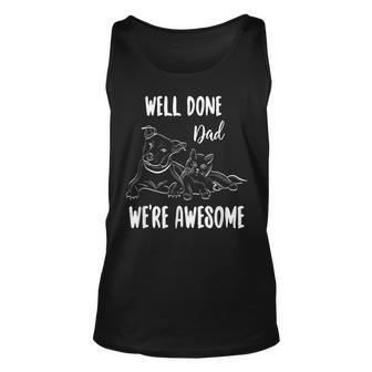Happy Fathers Day Gift From Dog And Cat Unisex Tank Top