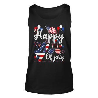 Happy Fourth Of July Patriotic American Us Flag 4Th Of July Unisex Tank Top - Monsterry CA