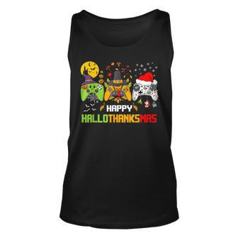 Happy Hallothanksmas Video Games Controller Halloween Xmas Tank Top - Monsterry