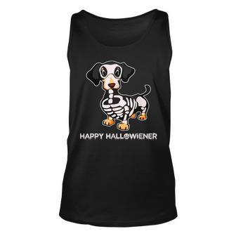 Happy Halloween Halloweiner Daschund Dog Lovers Skull Tank Top - Monsterry UK
