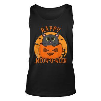 Happy Halloween Meowoween Cute Black Cat Party Costume Happy Halloween Tank Top | Mazezy