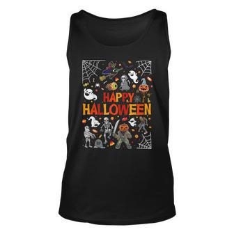 Happy Halloween Scary Spooky Retro Style Boys Girls Kids Halloween Tank Top | Mazezy