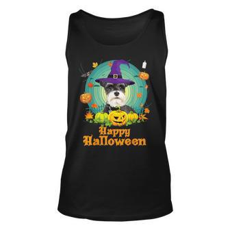Happy Halloween Schnauzer Dog Pumpkin Witch Ghost Cute Scary Tank Top - Monsterry