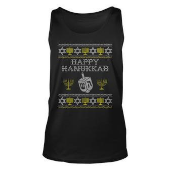 Happy Hanukkah Ugly Sweater Chanukah Jewish Christmas Tank Top | Mazezy