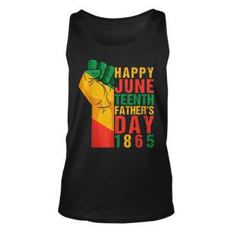 Happy Junenth Fathers Day 1865 Black Father Funny Dad Unisex Tank Top | Mazezy