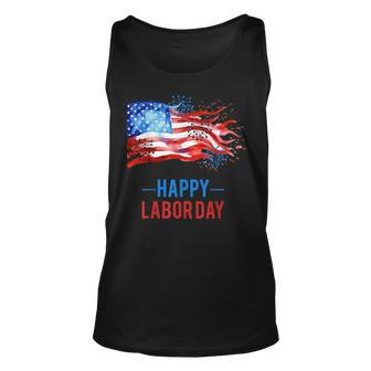 Happy Labor Day Fireworks And American Flag Labor Patriotic Tank Top - Seseable