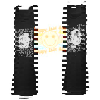 Happy Last Day Of School Groovy Hippie Face Peace Graduate Unisex Tank Top | Mazezy