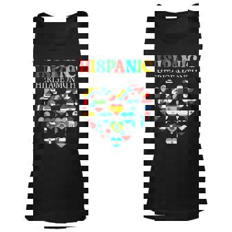 Happy National Hispanic Heritage Month All Countries Heart Tank Top | Mazezy