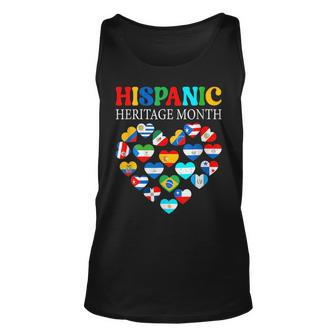 Happy National Hispanic Heritage Month All Countries Heart Tank Top - Seseable