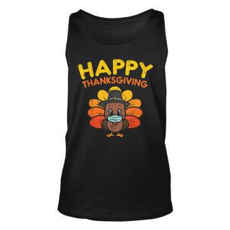 Happy Thanksgiving Turkey Face Mask Funny Quarantine Gift Gift For Women Unisex Tank Top - Thegiftio UK