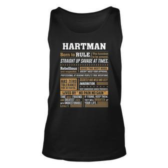 Hartman Name Gift Hartman Born To Rule V2 Unisex Tank Top - Seseable