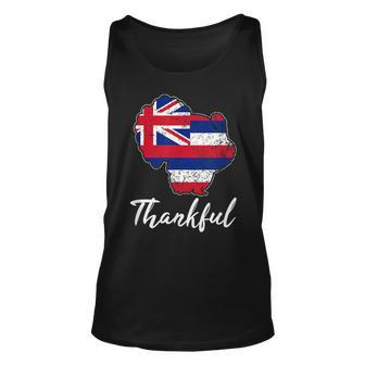 Hawaii State Flag Turkey Thanksgiving Home Celebrations Unisex Tank Top | Mazezy