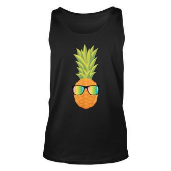 Hawaiian Pineapple With Sunglasses Illustration Gift Unisex Tank Top | Mazezy